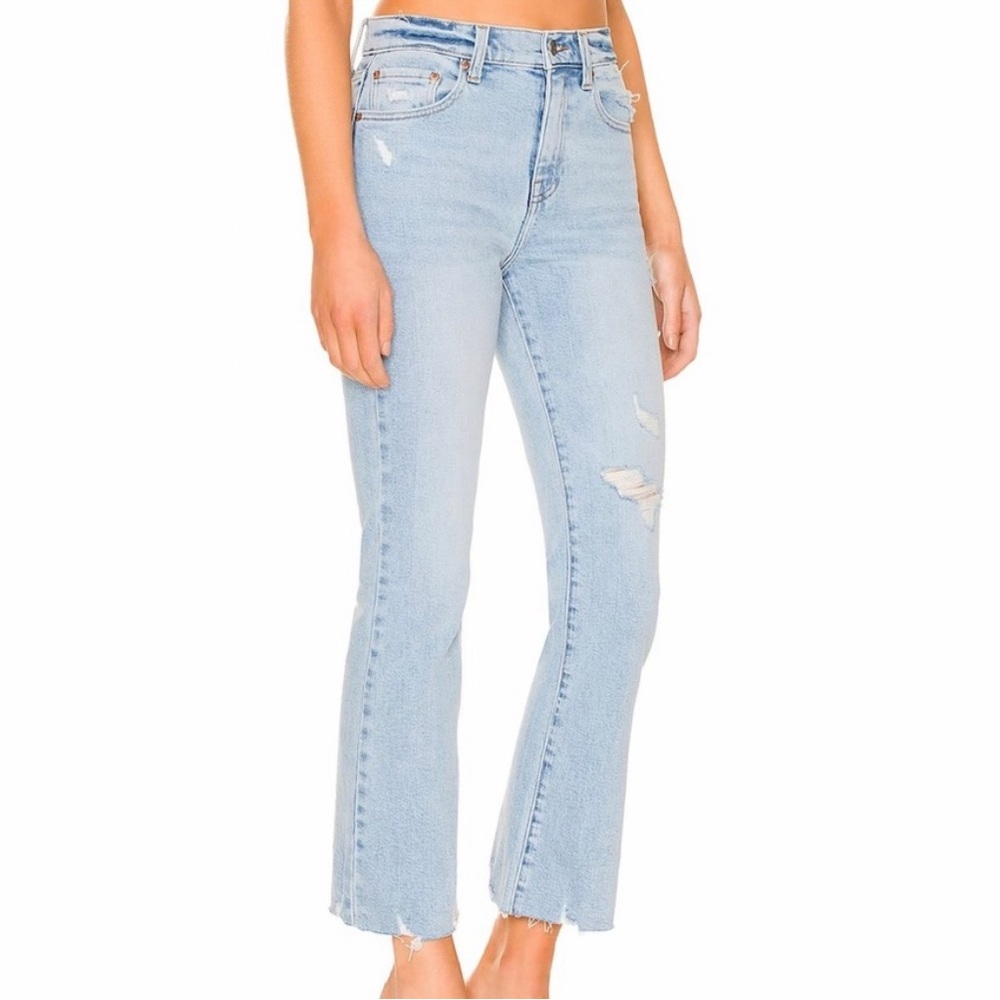 EUC🤍PISTOLA LENNON high rise, distressed, Crop Flare JEANS SZ 30